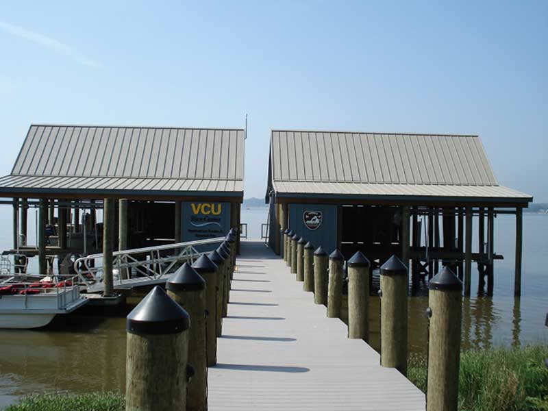 rice rivers center boathouse and pier