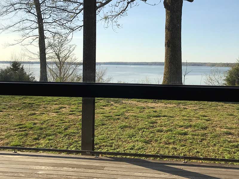 a view of the james river from the education building veranda